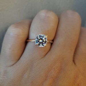 Moissanite rose gold solitaire